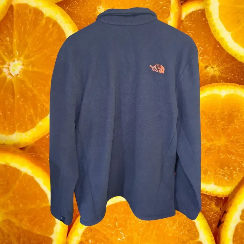 The North Face Blue‎ and Orange Full Zip Fleece with Drawstring Waist Size XL